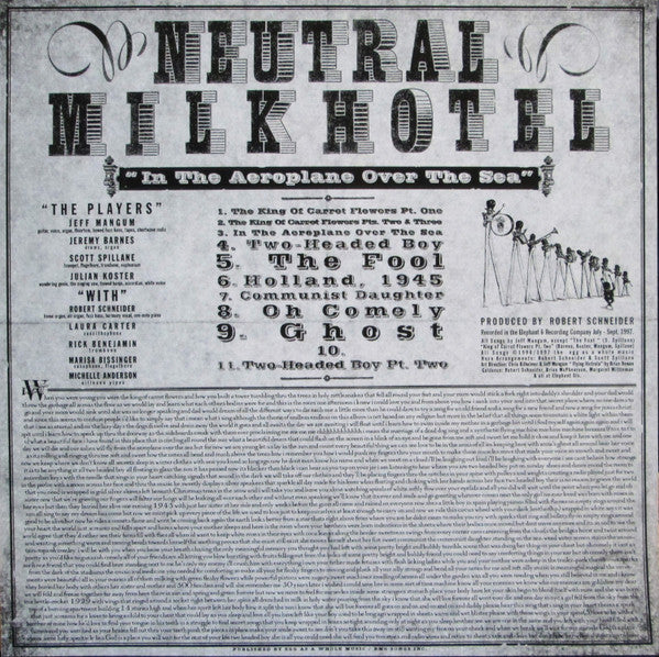 Neutral Milk Hotel : In The Aeroplane Over The Sea (LP, Album, RE, 180)