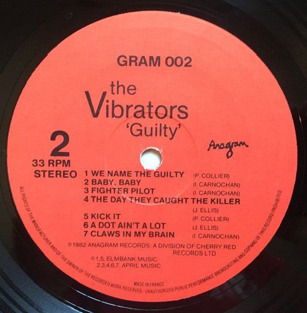 The Vibrators : Guilty (LP, Album)