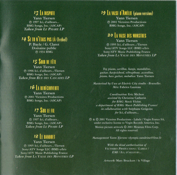 Yann Tiersen : Amelie (CD, Album)