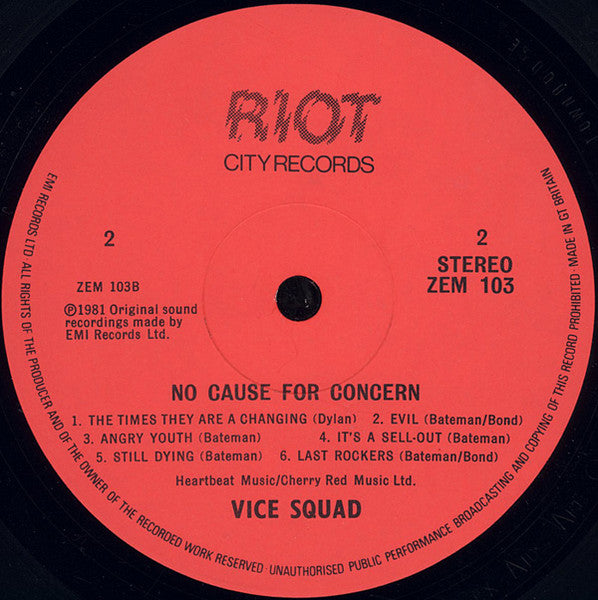 Vice Squad : No Cause For Concern (LP, Album)