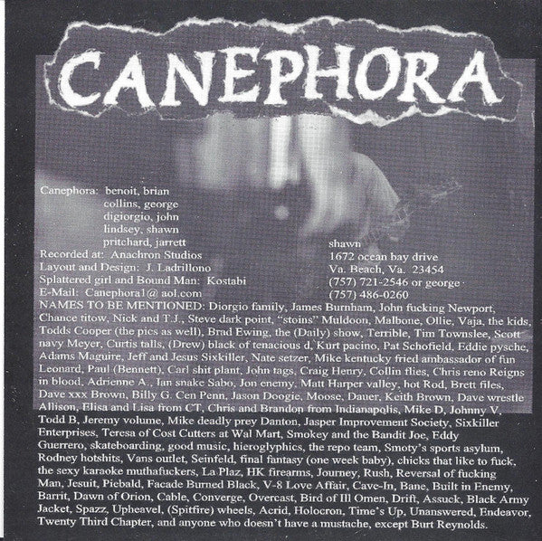 Canephora : At A Loss For Words (7", EP, Lar)