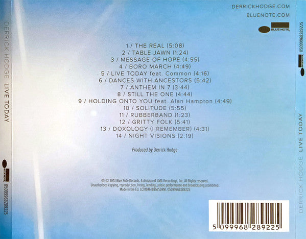 Derrick Hodge : Live Today (CD, Album)