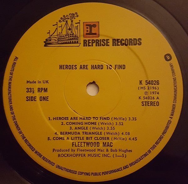 Fleetwood Mac : Heroes Are Hard To Find (LP, Album, RP)