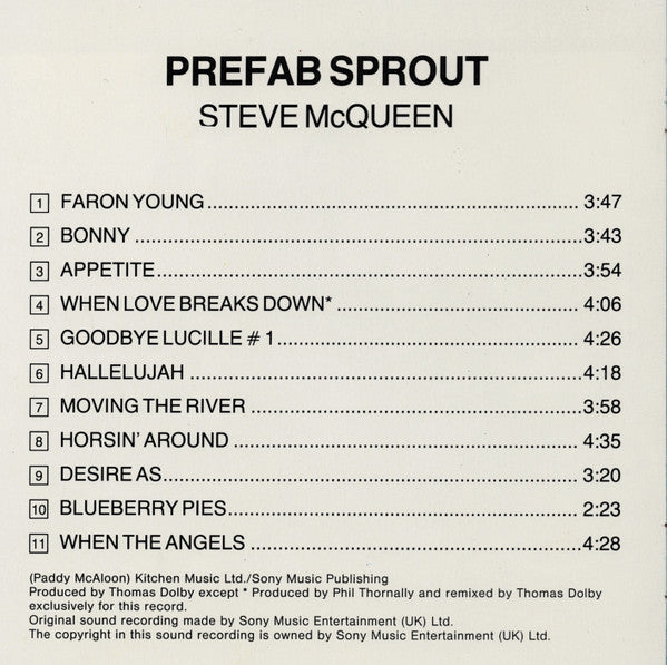 Prefab Sprout : Steve McQueen (CD, Album, RE, Jew)