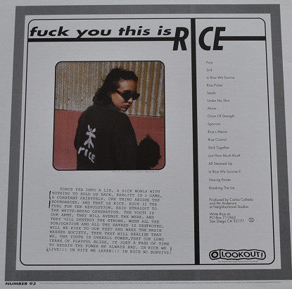 Rice (4) : Fuck You, This Is Rice (LP, Album)