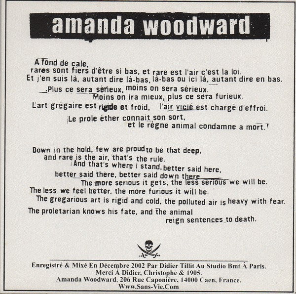 Amanda Woodward ⋆ 1905 : Amanda Woodward ⋆ 1905 (7")