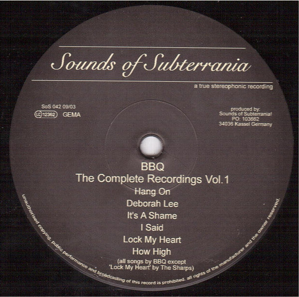 BBQ (2) : The Complete Recordings Vol. 1 (LP, Album)