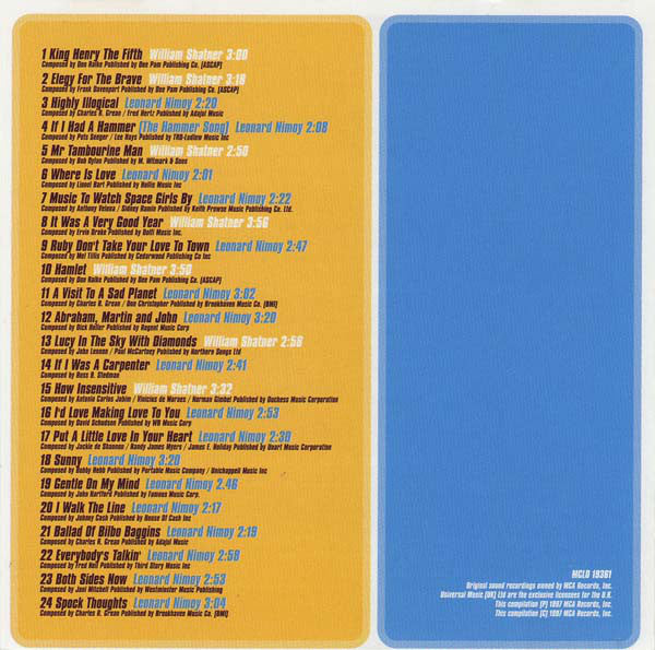 Leonard Nimoy & William Shatner : Spaced Out (The Very Best Of..) (CD, Comp, RE)