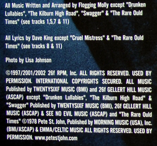 Flogging Molly : Drunken Lullabies (LP, Album, Ltd, Gre)