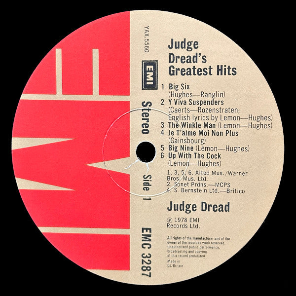 Judge Dread : Judge Dread's Greatest Hits (LP, Comp)