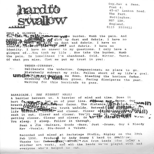 Hard To Swallow / Underclass : Praise God And Pass The Ammunition (7")