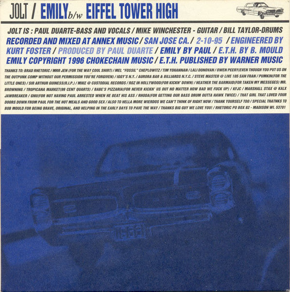 Jolt (3) : Emily / Eiffel Tower High (7", Single)