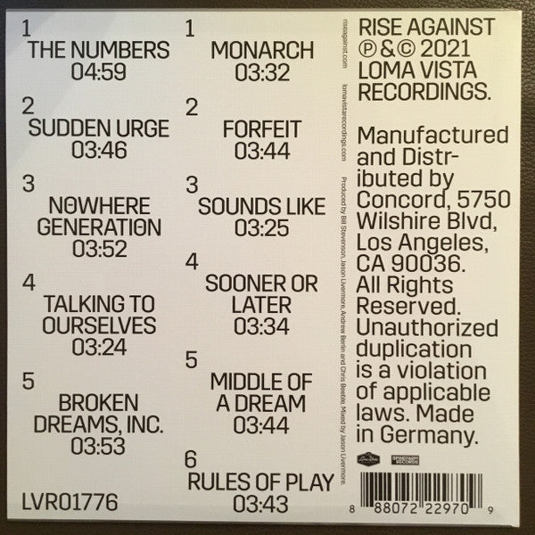Rise Against : Nowhere Generation (LP, Album)