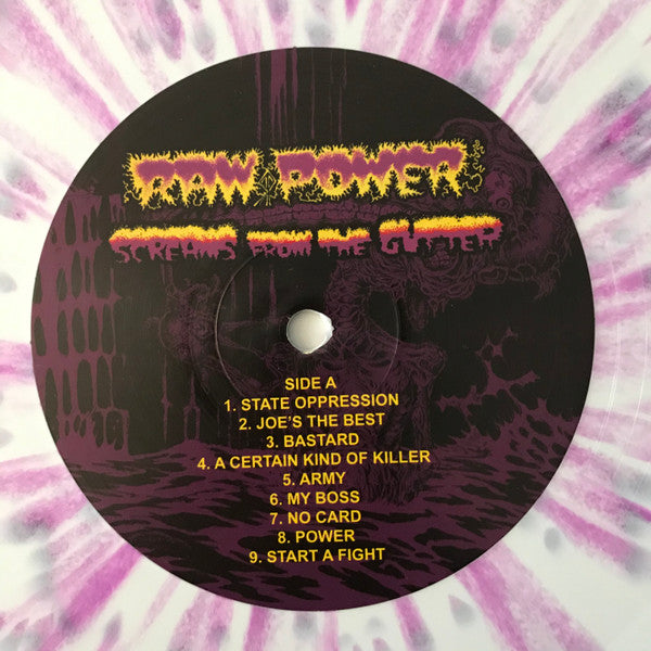 Raw Power (2) : Screams From The Gutter (LP, Album, RE, Whi)