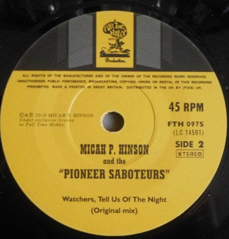 Micah P. Hinson And The "Pioneer Saboteurs"* : Take Off That Dress For Me (7", Single)