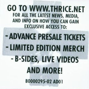 Thrice : The Artist In The Ambulance (CD, Album, Dig)