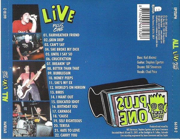 ALL (2) And Descendents : Live Plus One (2xCD, Album)