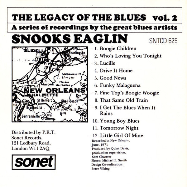 Snooks Eaglin : The Legacy Of The Blues Vol. 2 (CD, Album, RE)