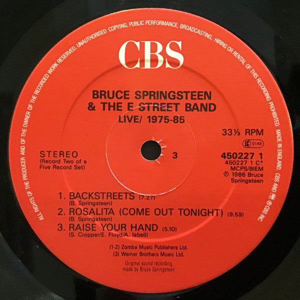 Bruce Springsteen & The E Street Band* : Live / 1975-85 (5xLP, Alt + Box, Album)