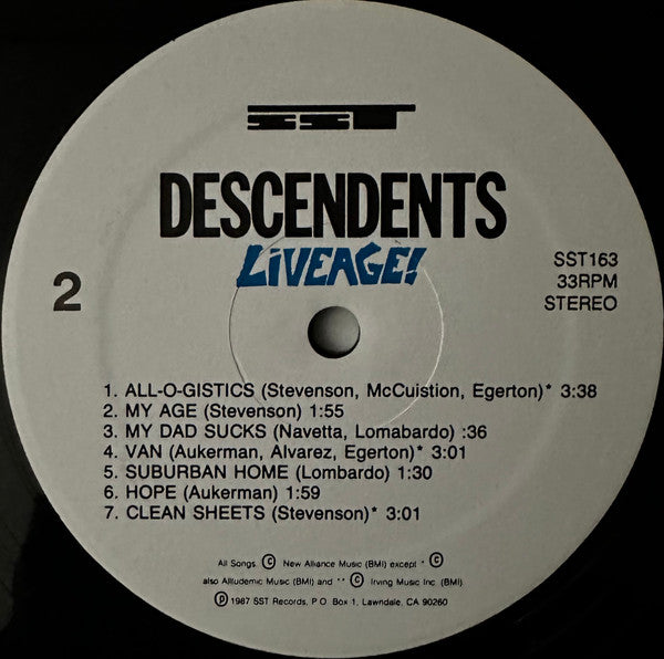 Descendents : Liveage! (LP, Album, RE)