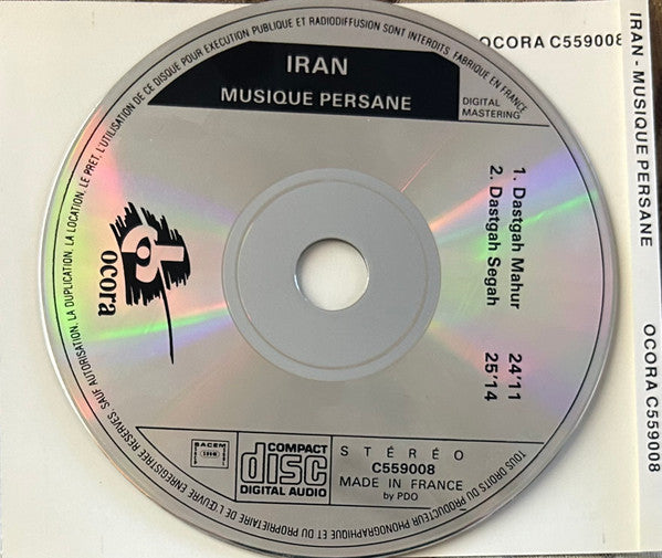 Various : Iran: Musique Persane (CD, Album, RE)