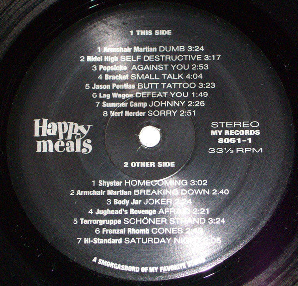 Various : Happy Meals (A Smorgasbord Of My Favorite Songs) (LP, Comp)