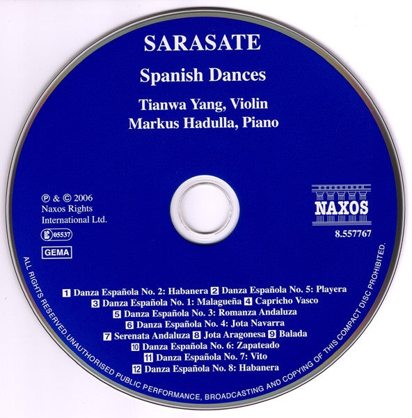 Sarasate*, Tianwa Yang, Markus Hadulla : Spanish Dances • Serenata Andaluza • Balada (CD, Album)
