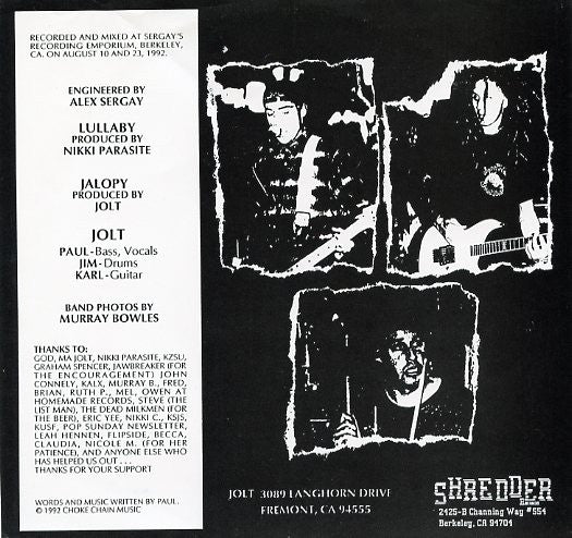 Jolt (3) : Lullaby / Jalopy (7", Gre)