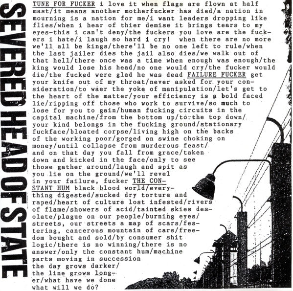 Severed Head Of State : Black Blood World (7")