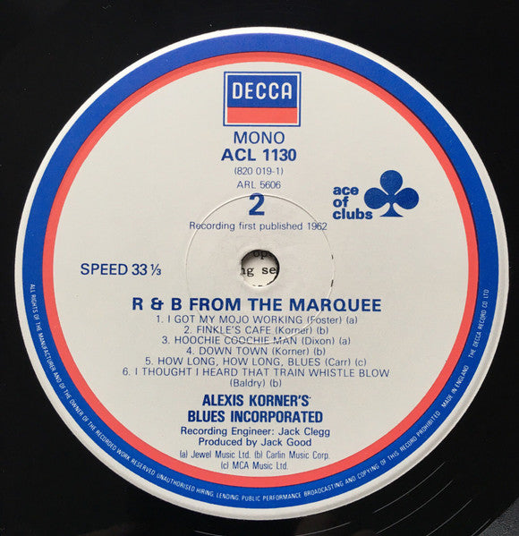 Alexis Korner’s Blues Incorporated* : R & B From The Marquee (LP, Album, Mono, RE)