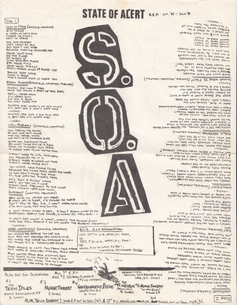 S.O.A* : No Policy E.P (7", EP, RP, Thi)