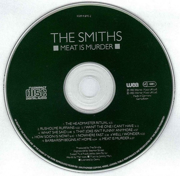 The Smiths : Meat Is Murder (CD, Album, RE)