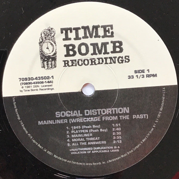 Social Distortion : Mainliner (Wreckage From The Past) (LP, Comp)
