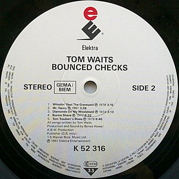 Tom Waits : Bounced Checks (LP, Comp, RE)