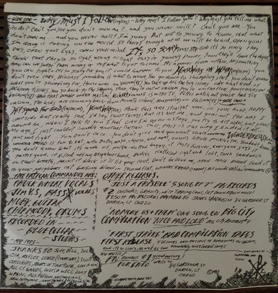Vatican Commandos : Hit Squad For God EP (7", EP, RP)