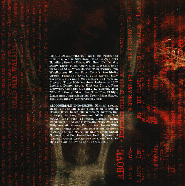 Bloodsimple : Red Harvest (CD, Album)