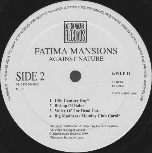 Fatima Mansions* : Against Nature (LP, Album, Bro)