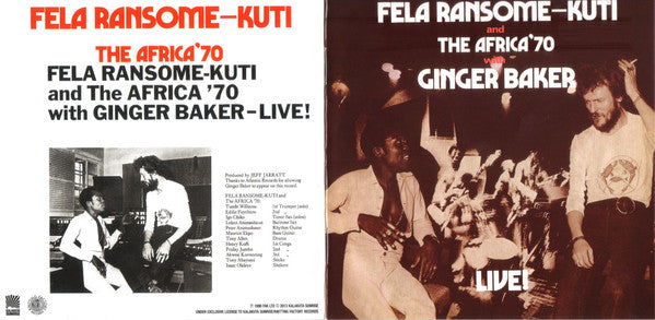 Fela Kuti And Africa 70 With Ginger Baker : Live! (CD, Album, RE)