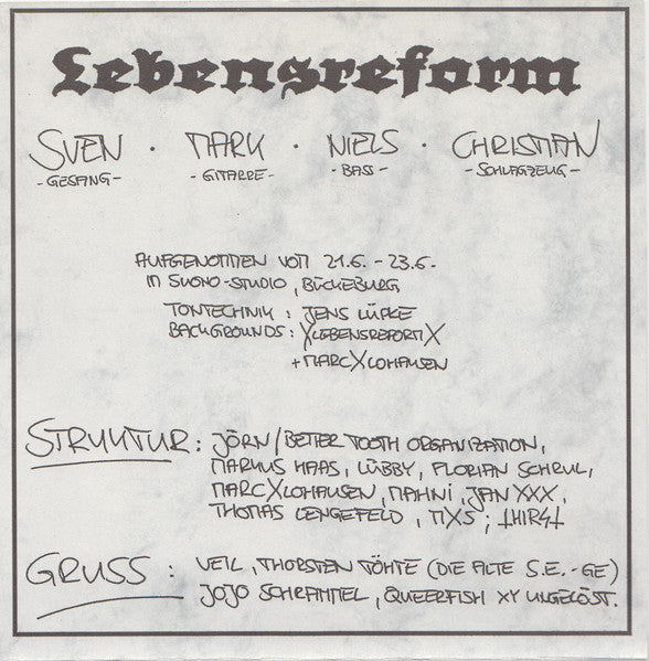 Lebensreform : Licht + Luft + Leben (7", EP)