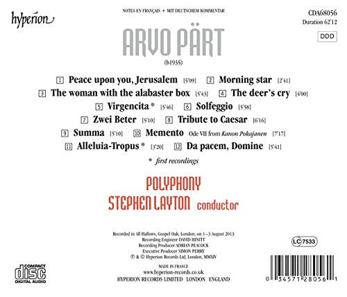 Arvo Pärt - Polyphony, Stephen Layton : Choral Music (CD, Album)