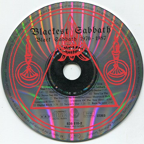 Black Sabbath : Blackest Sabbath/Black Sabbath 1970-1987 (CD, Comp)
