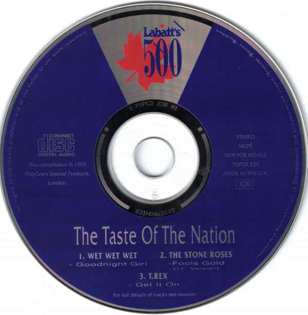 Various : Labatt's 500 - The Taste Of The Nation (CD, Comp, Promo)