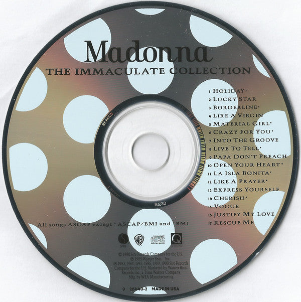 Madonna : The Immaculate Collection (CD, Comp, RP, Cin)