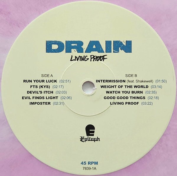 USED: Drain - Living Proof (12", Album, Ltd, Whi) - Used - Used