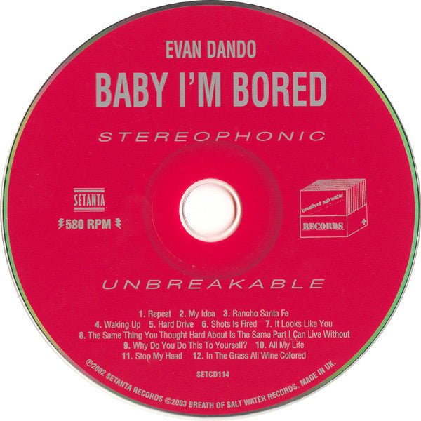 USED: Evan Dando - Baby I'm Bored (CD, Album) - Used - Used