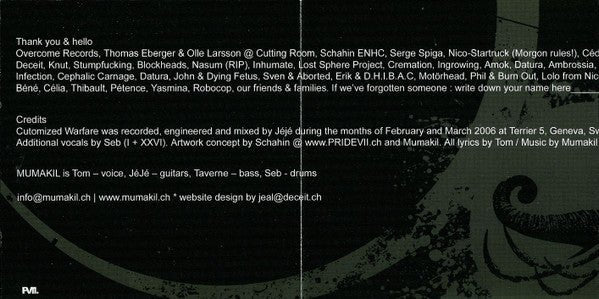 USED: Mumakil - Customized Warfare (CD, Album) - Used - Used