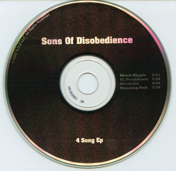 USED: Sons Of Disobedience - 4 Song EP (CDr, EP) - Used - Used