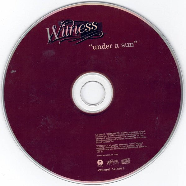 USED: Witness - Under A Sun (CD, Album) - Used - Used