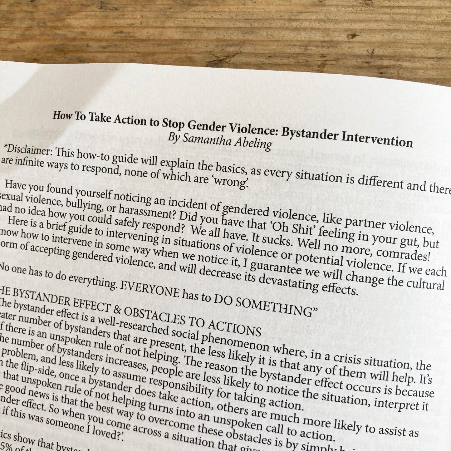Speak Out!: A Zine Exploring Gendered Violence - Zine - Microcosm