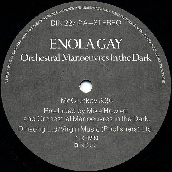 Buy Orchestral Manoeuvres In The Dark Enola Gay 12 Single